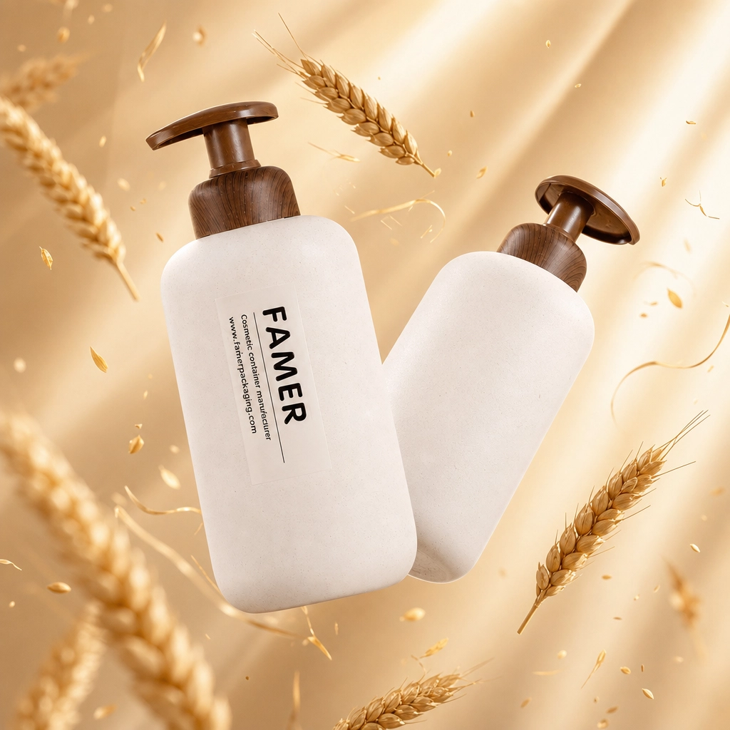 500ml Wheat Straw Cosmetic Pump Bottle