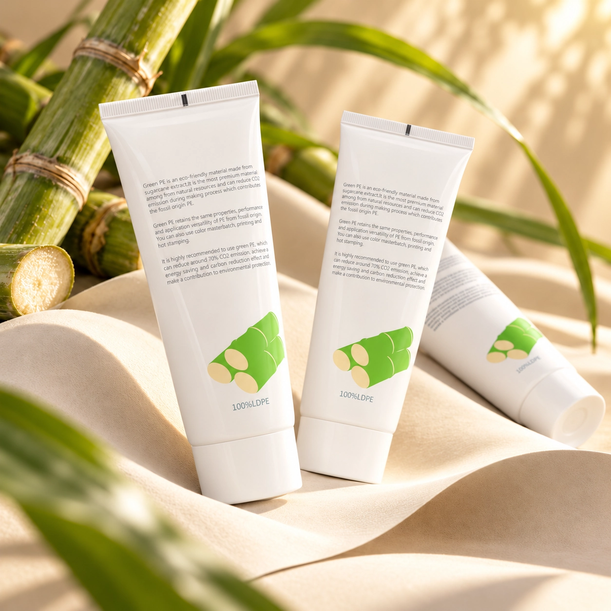 Sugarcane Cosmetic Packaging PE Tube