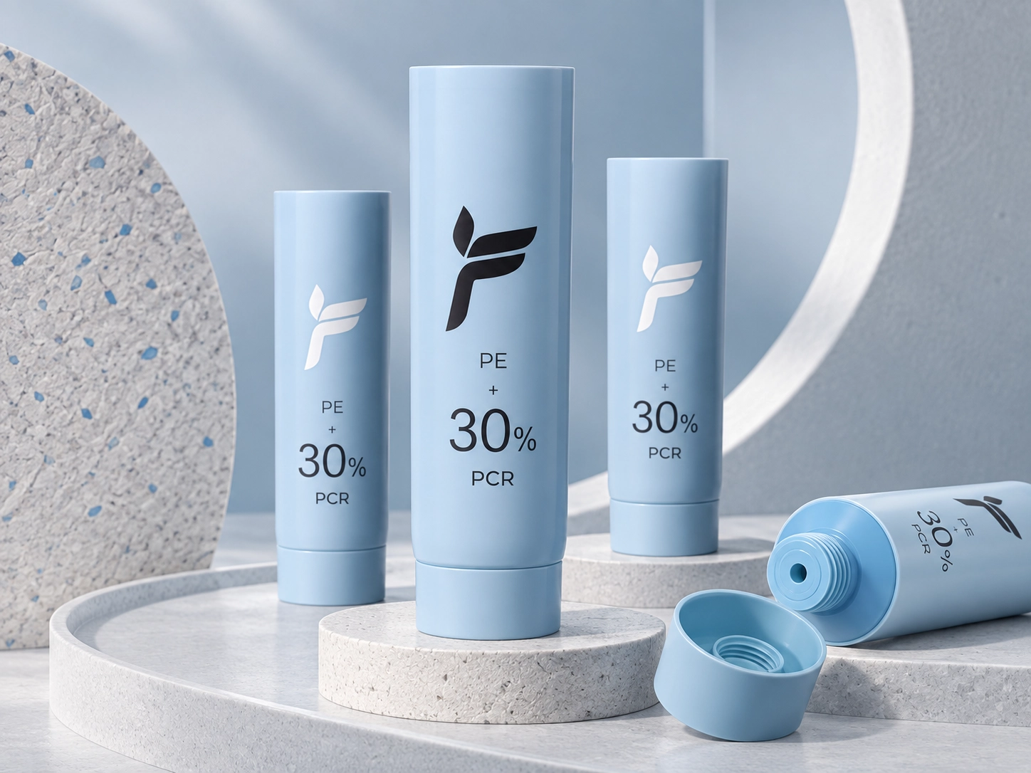 40–120ml PCR Cosmetic Tubes with 10–100% Recycled Content